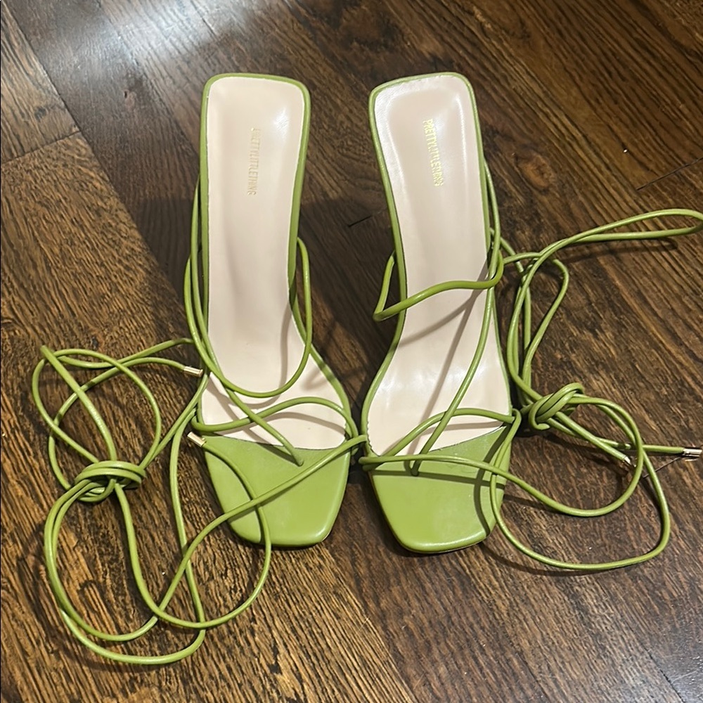 Strappy Green Heels